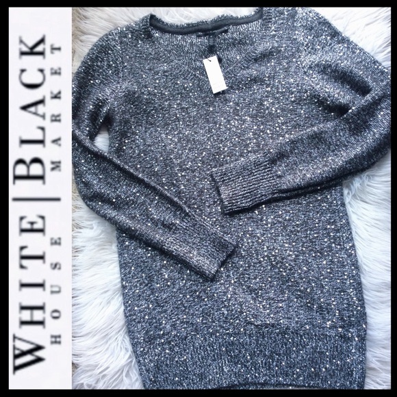 🔥SALE🔥 NWT WHBM Sequin Tunic Sweater - Picture 4 of 8
